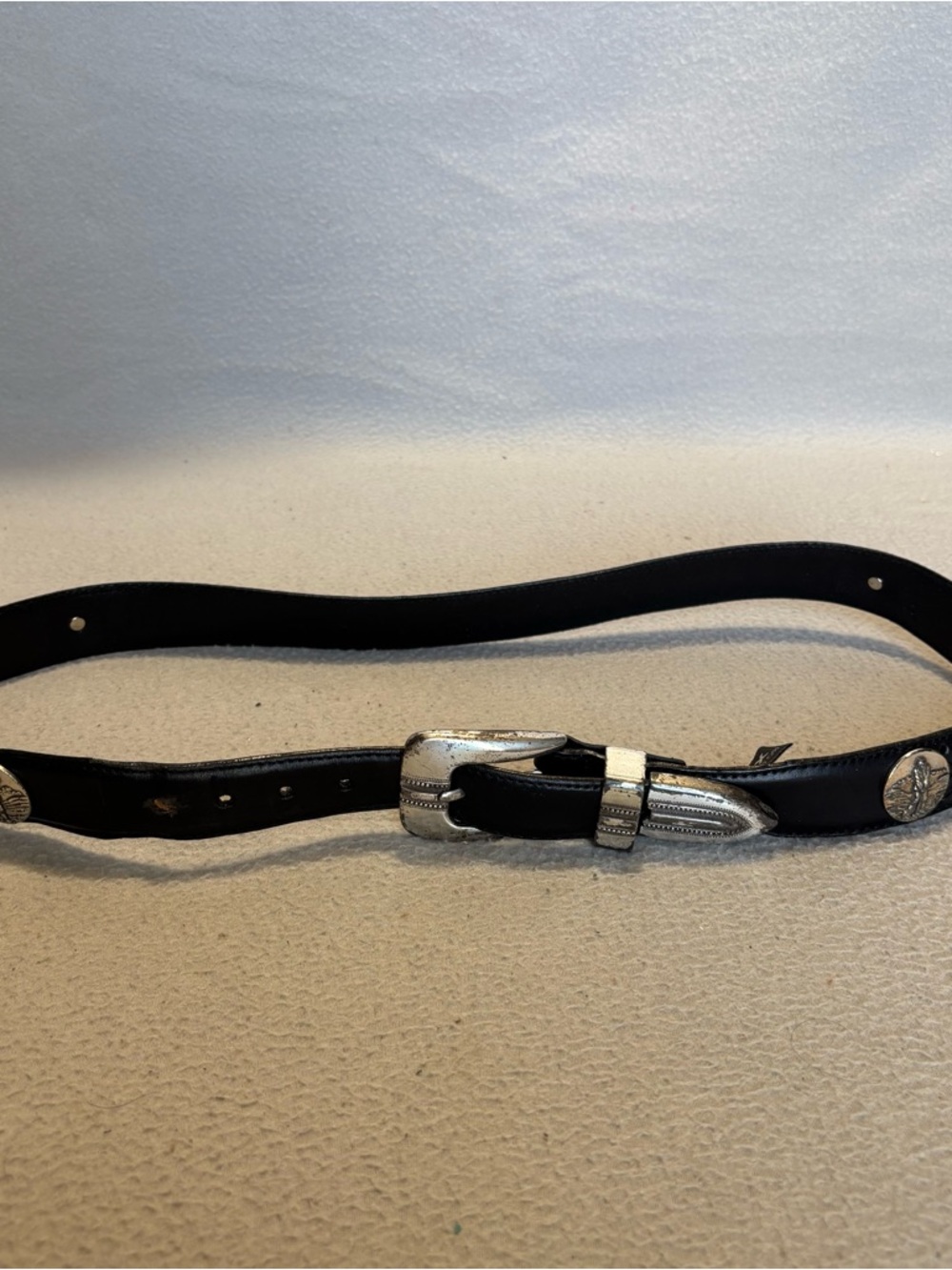 Vtg. Onyx by Brighton Black Golf themed Men’s Belt Basketweave pattern size 36